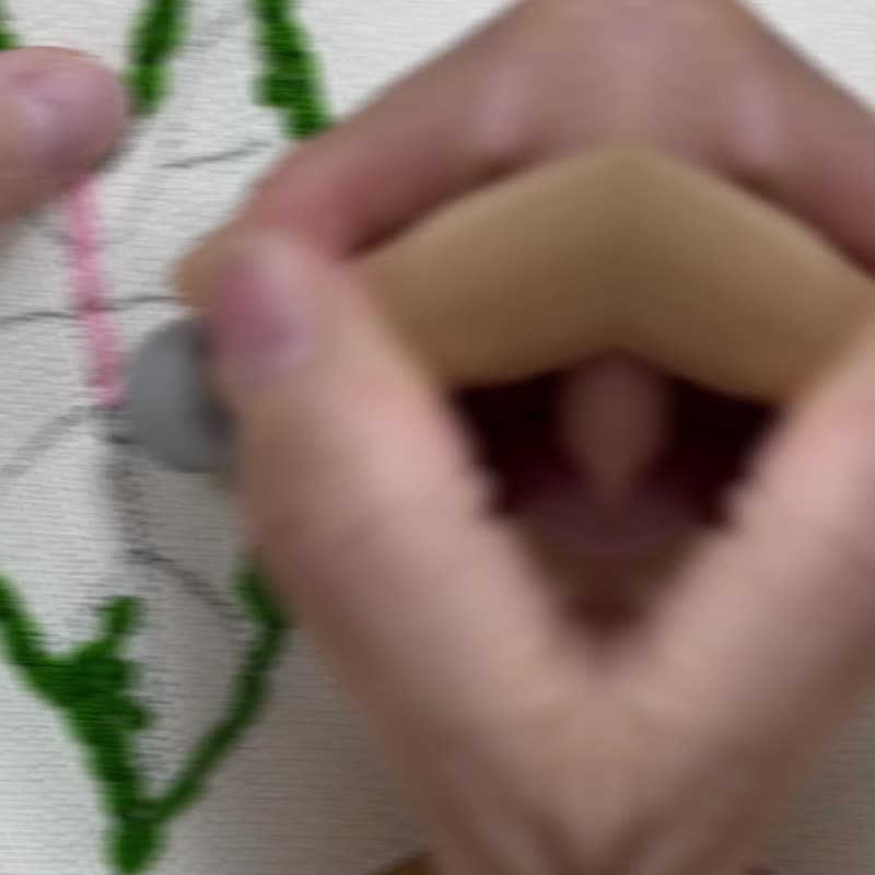 【DIY】俄罗斯刺绣材料包. 桌上的小毛观叶+教学影片 - 编织/刺绣/羊毛毡/裁缝 - 棉．麻 绿色
