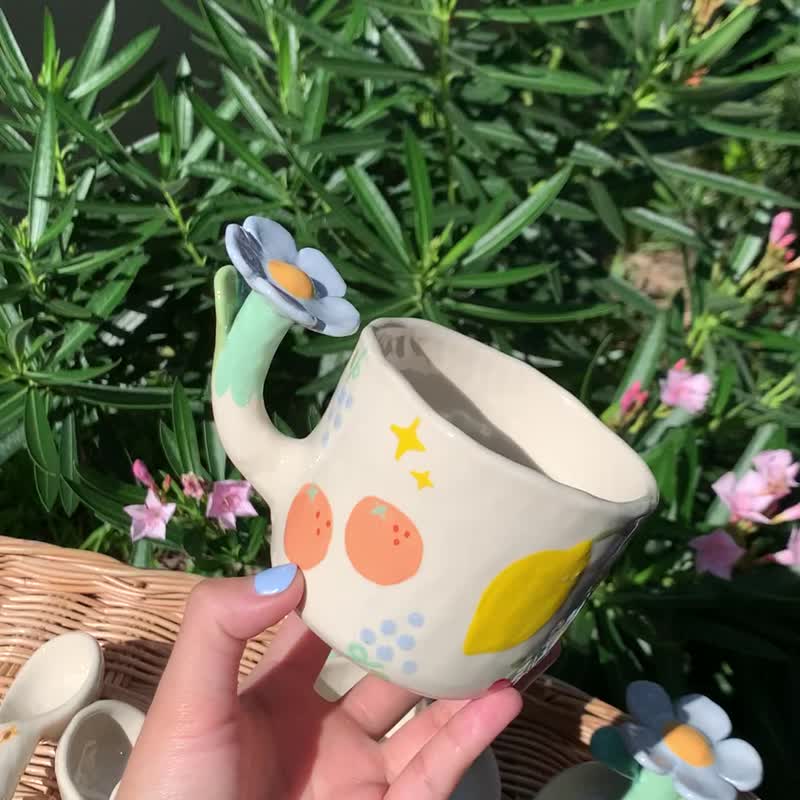 咖啡杯 陶瓷 蓝花 - 花瓶/陶器 - 陶 蓝色