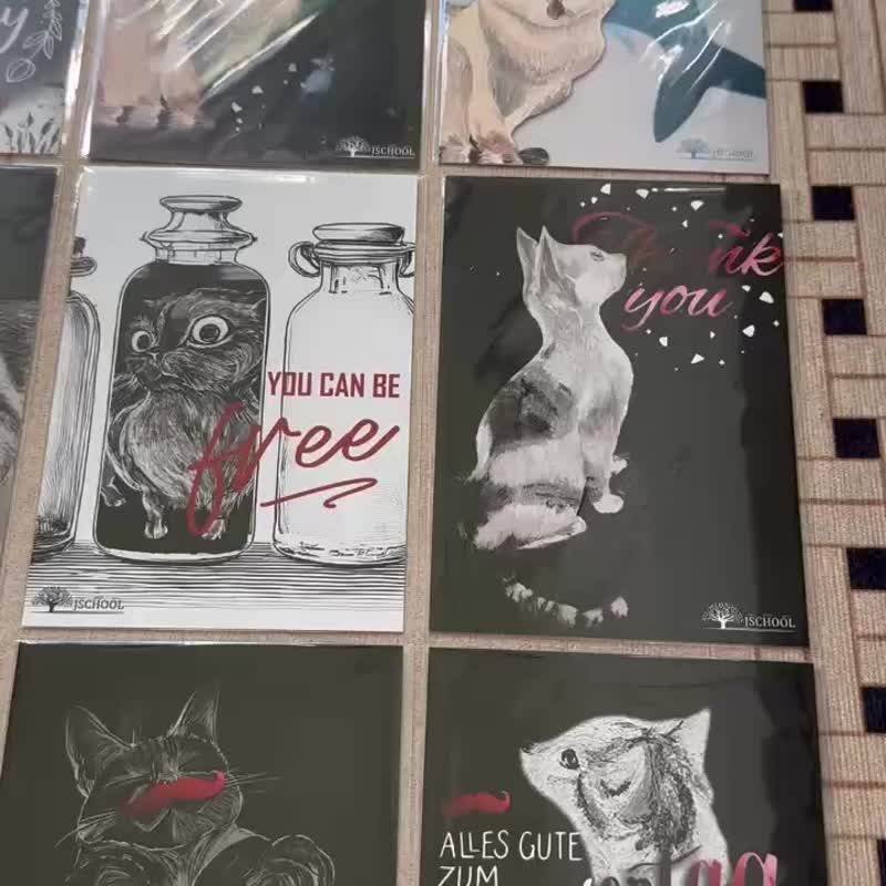 爱猫者慎入- 疗愈猫咪 × 生活语录 20 张精选明信片组 - 卡片/明信片 - 纸 