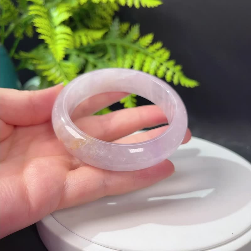 薰衣草紫水晶手镯58+MM 星光透感浅紫色水晶手环 魅力平安福气 - 手链/手环 - 水晶 紫色