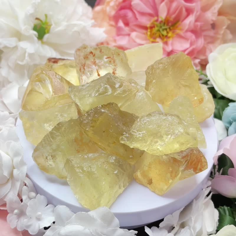 天然黄水晶能量原矿石 黄水晶原石太阳神经丛疗愈 脐轮 财富之 - 香薰/精油/线香 - 水晶 黄色