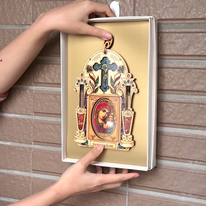 以色列进口 镶嵌彩石 十字架 圣母圣像 挂饰 家饰 822055-6 - 墙贴/壁贴 - 其他材质 
