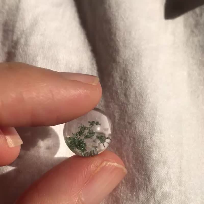 巴西绿幽灵球 虫形花 冰亮 星光 水晶 项链 吊坠 摆设 phantom - 项链 - 水晶 绿色