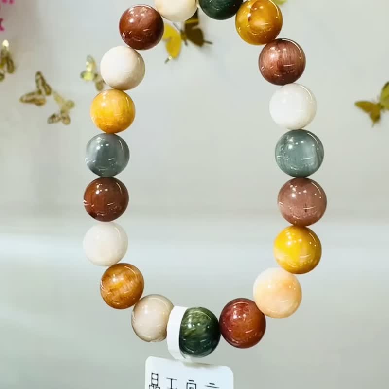 小资本满顺彩兔毛水晶10.5mm31.89g满毛顺发强光正向积极远离负面 - 手链/手环 - 水晶 多色