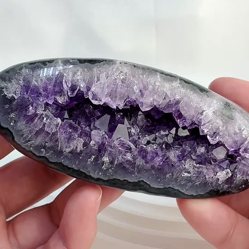聚财/聚气/高磁场-钱袋子紫晶洞摆件 - 摆饰 - 水晶 