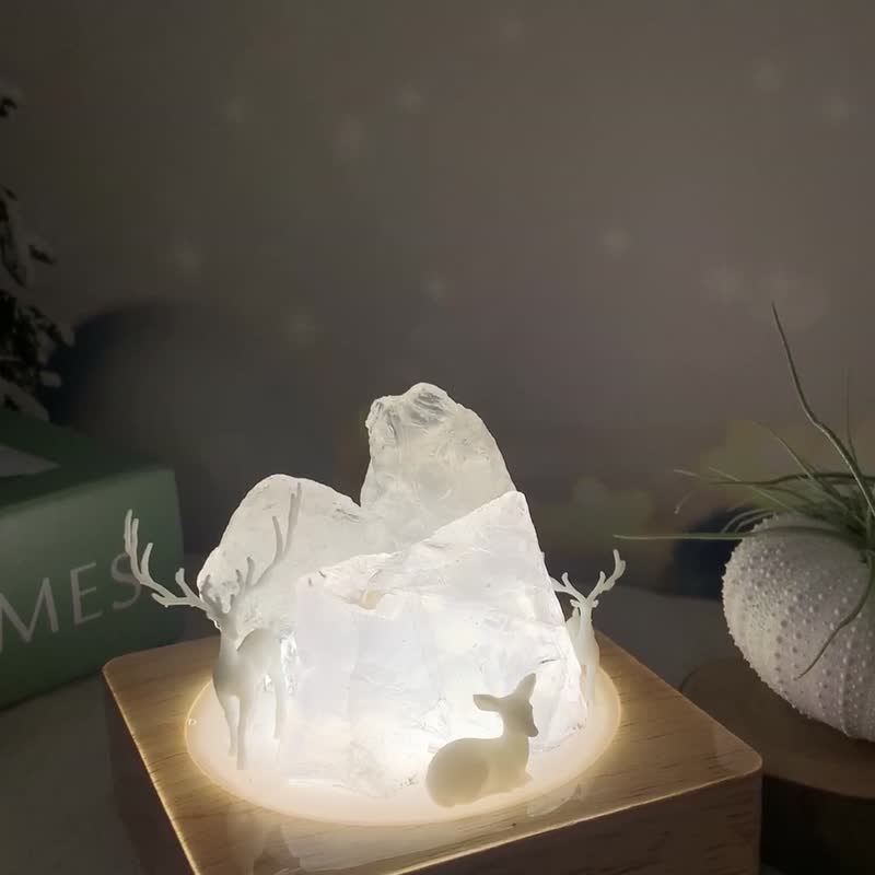 Dear Deer天然石麋鹿小夜灯 手作气氛灯 圣诞礼物 耶诞礼物 - 灯具/灯饰 - 水晶 白色