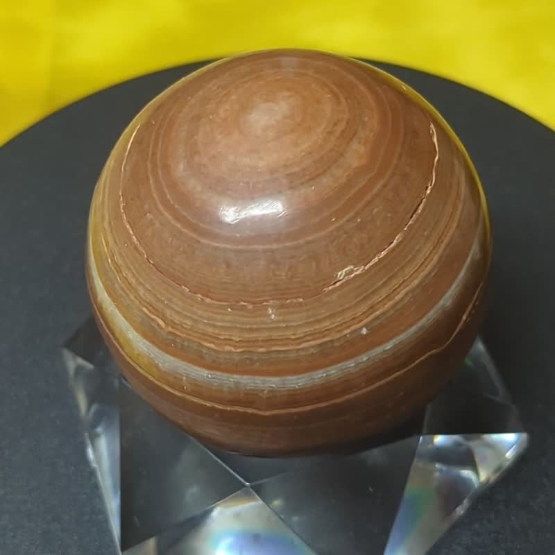 【运好气】土星光环 千层龙宫舍利球 稳定磁场(50mm/附底座) - 摆饰 - 石头 卡其色