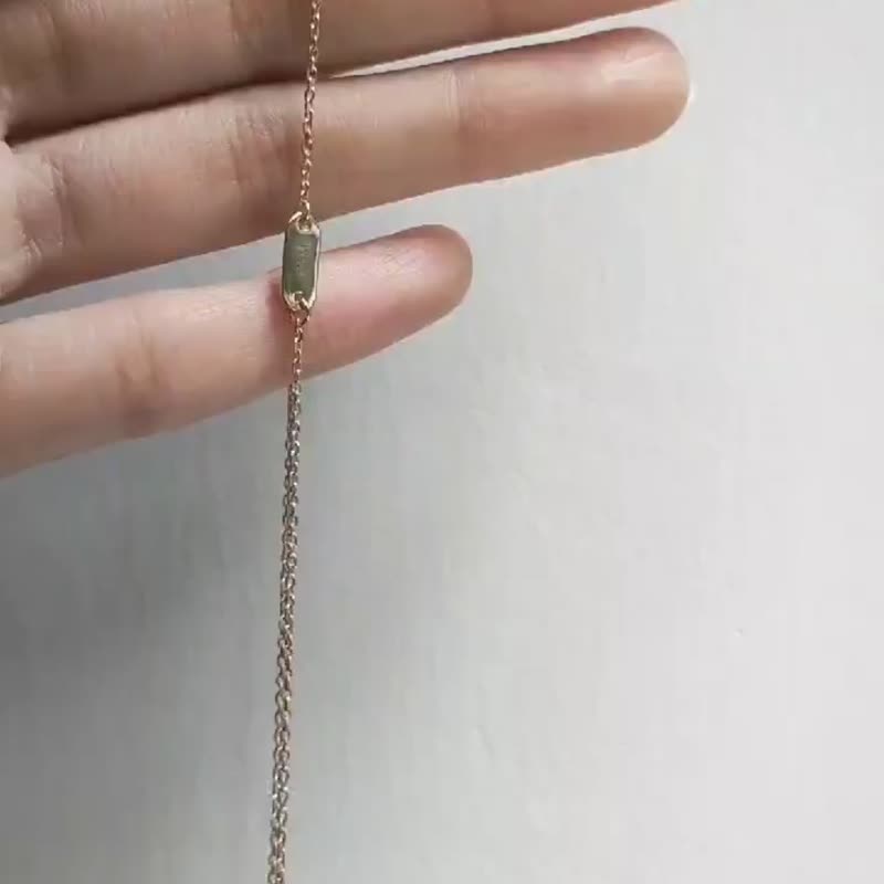 微六瓣花项链 925 纯银 - 9K 金镀金 - 项链 - 纯银 金色