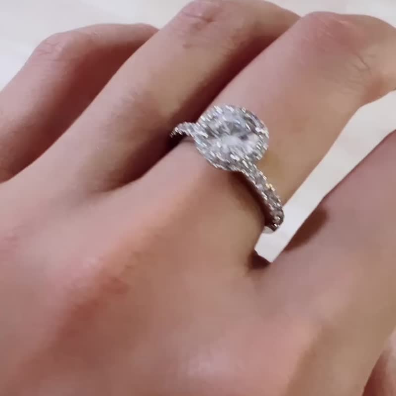 【求婚钻戒】经典1克拉钻戒 • 纯银戒指厚镀18K金 - 戒指 - 纯银 银色