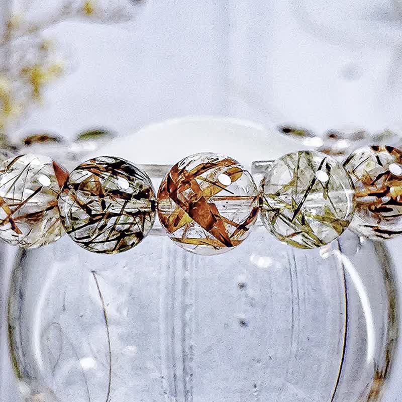 【冰透黑金超七】收藏级黑金超级七 七月鬼月必备|避邪开运保平安 - 手链/手环 - 水晶 金色