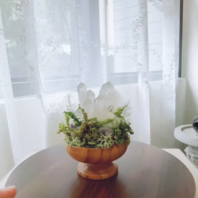 白水晶簇-办公室小物 消磁 夏日小刨冰。永生叶材绿植栽 - 植栽/盆栽 - 水晶 白色