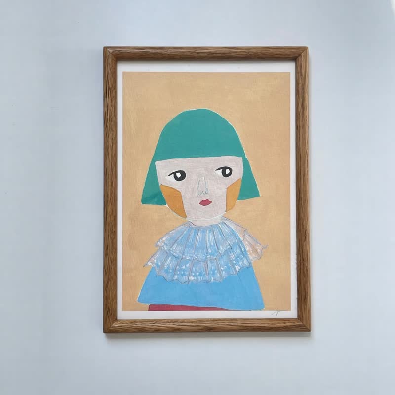 橡木相框 A4 + 艺术画 Framed Art Print* 黄小姐 - 画框/相框 - 木头 