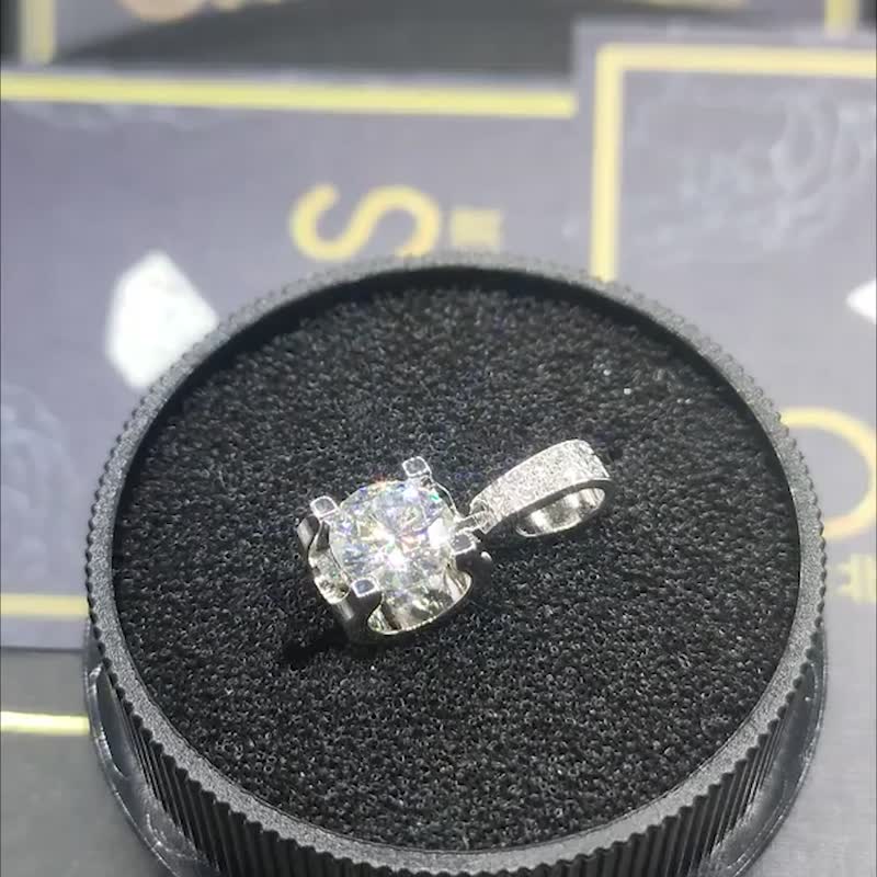 莫桑石 莫桑钻 50分1-3克拉牛头款项链 台北门市 客制化订制白金 - 项链 - 其他材质 