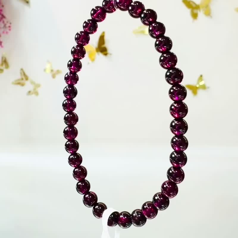 天然精品高晶体紫牙乌水晶 5mm 水晶手链主美容水晶气血循环 - 手链/手环 - 水晶 紫色