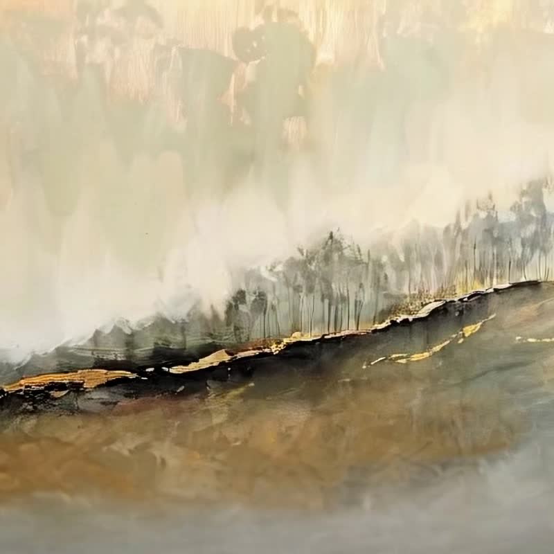 金脉山林 - 山系列/ 抽象山景微喷画 / 客厅书房现代装饰挂画 - 海报/装饰画/版画 - 棉．麻 