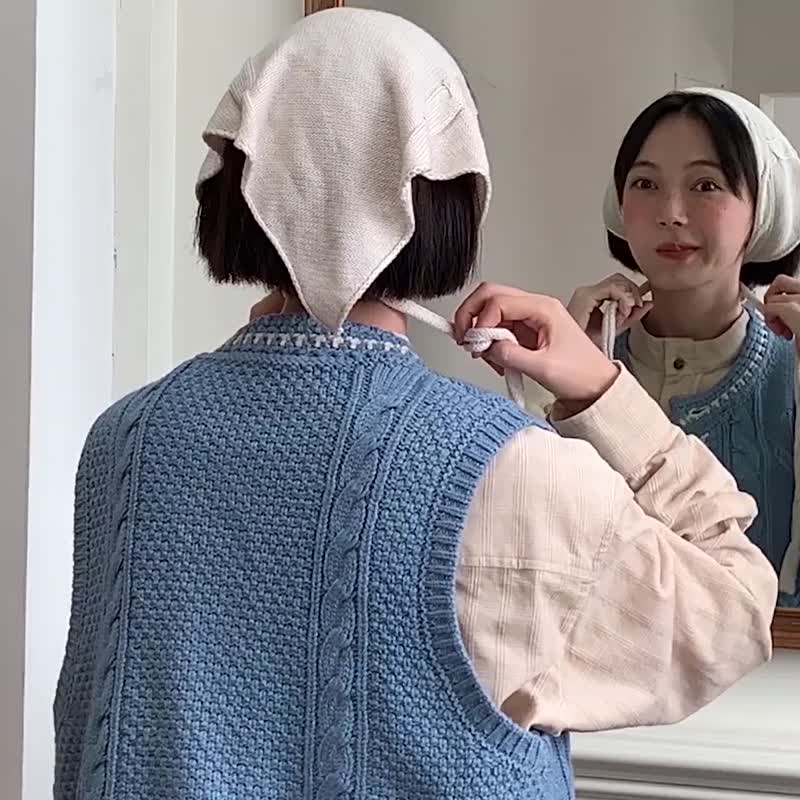odd maker单排扣郁金香图案针织无袖毛衣背心女百搭学院风马甲 - 女装背心 - 棉 