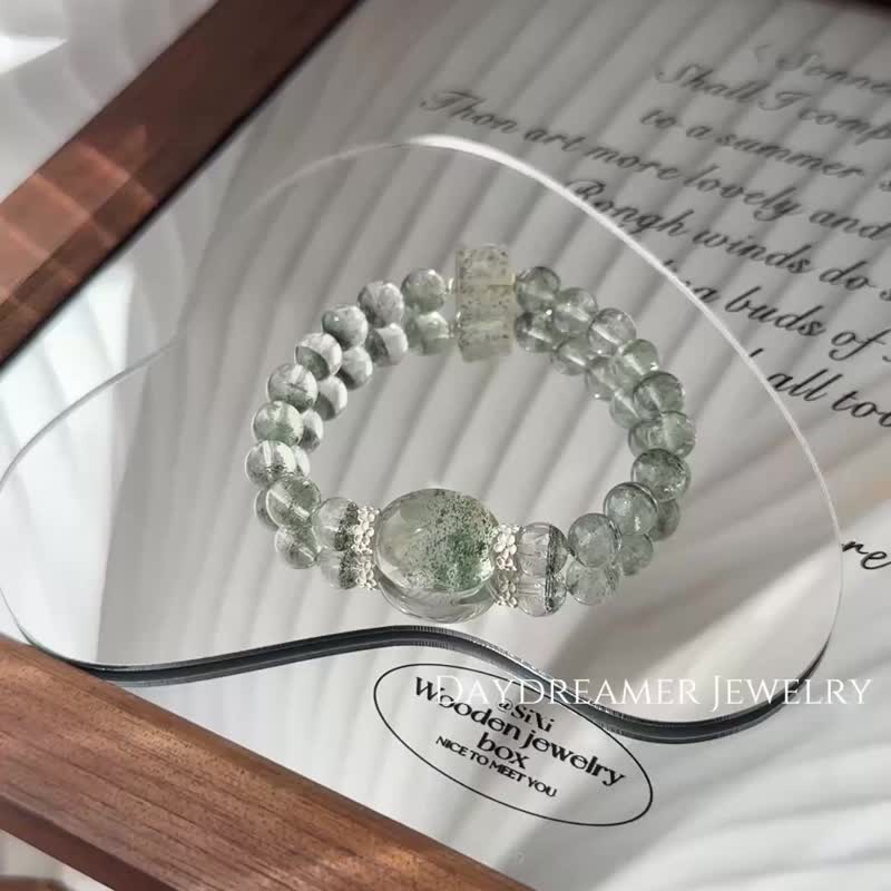高品质半盆绿幽灵纯银设计款手链 - 手链/手环 - 水晶 绿色