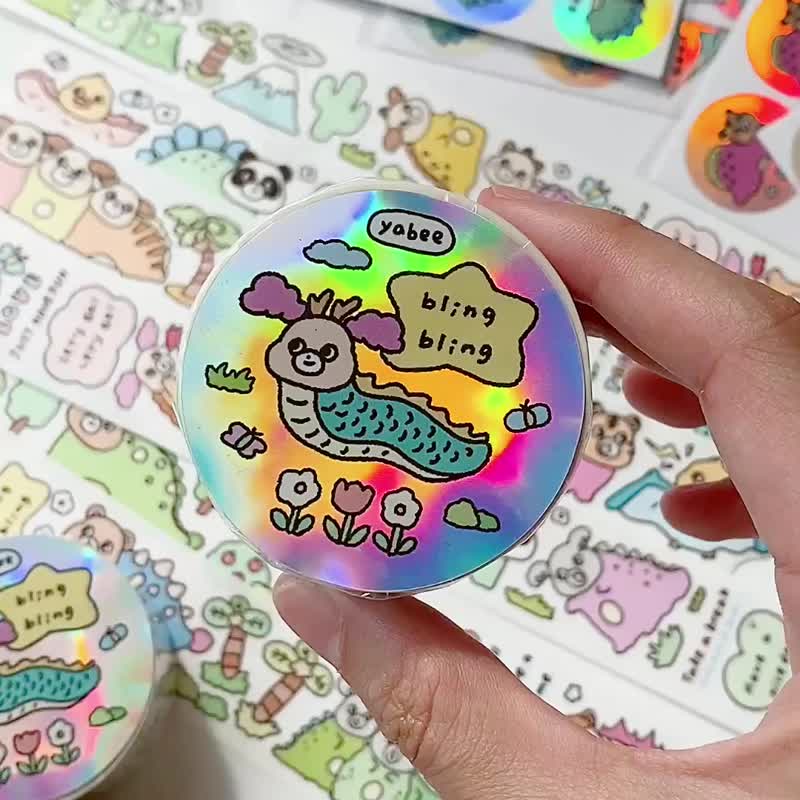 开心动物园/开心恐龙动物园/3厘米特殊油墨和纸胶带/附离型纸 - 纸胶带 - 纸 多色