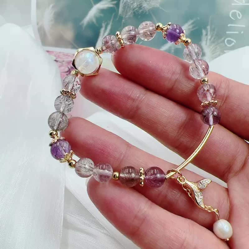 超七天然水晶手链 | 多矿 | 蓝月光 - 手链/手环 - 水晶 