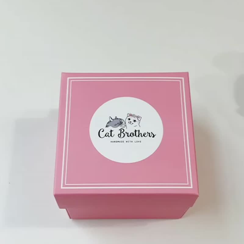 Orange cat with balloon Earrings, Dangle & Drop Earrings, Orange cat earrings - 耳环/耳夹 - 粘土 橘色