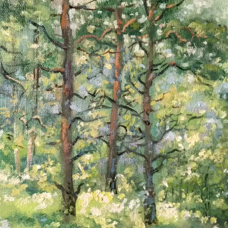 Forest Painting Landscape Nature Original Art Plein Air Artwork Impressionism - 海报/装饰画/版画 - 其他材质 多色