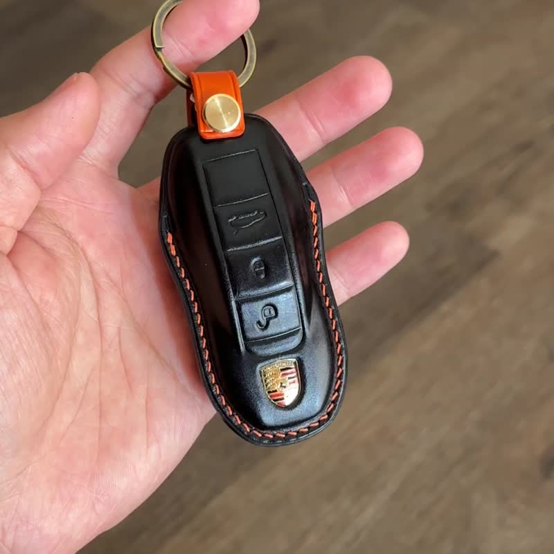 保时捷 马臀 钥匙皮套 Porsche Macan Cayenne Panamera - 钥匙链/钥匙包 - 真皮 红色