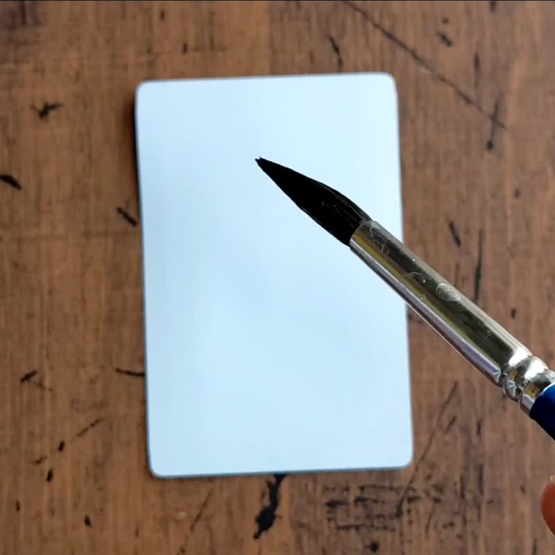 使用水性墨水出现图案的扑克牌 - 卡片/明信片 - 纸 白色