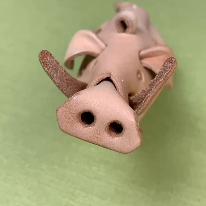 动物森林-小山猪-真皮植鞣 皮革钥匙圈 吊饰 挂绳 动物造型 - 钥匙链/钥匙包 - 真皮 