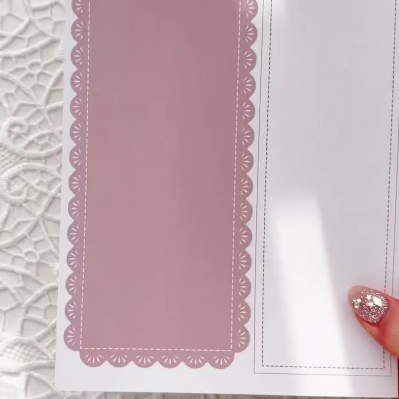 长蕾丝 DIY 手帐素材组 - 便条纸/标签贴 - 纸 