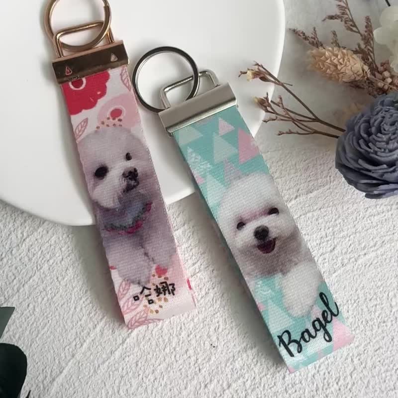 定制化 | 马口夹织带 钥匙圈 手腕绳 姓名书包挂饰 - 吊饰 - 聚酯纤维 多色