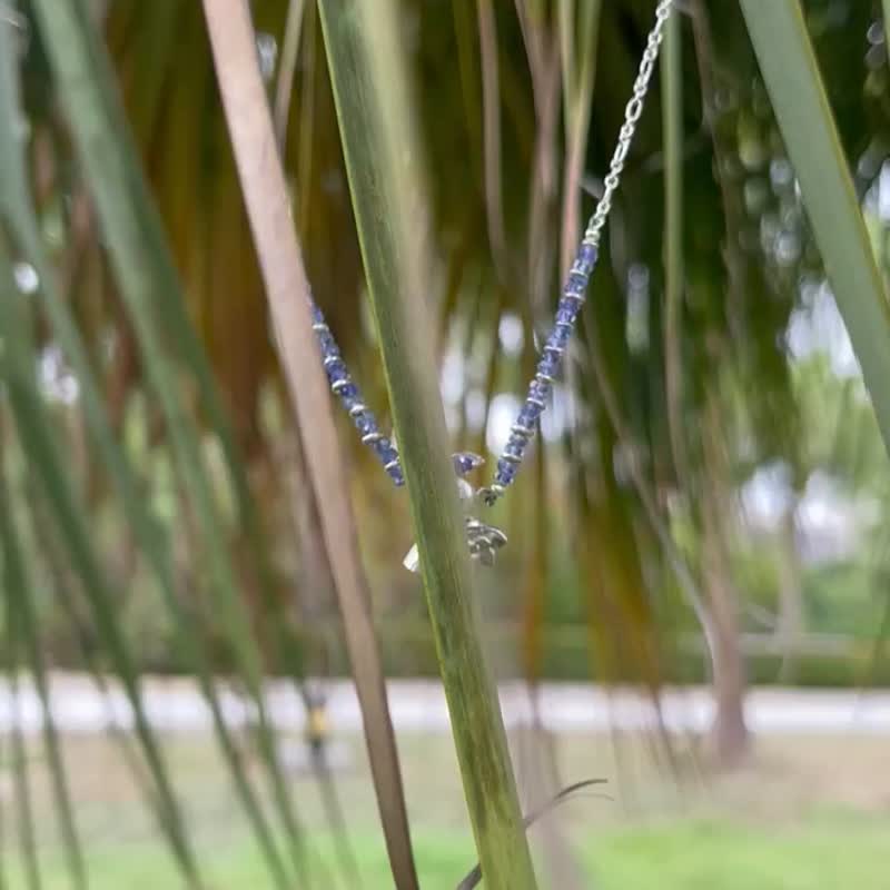 灵感青鸟 | Realbliss青鸟// 丹泉石海水蓝宝手链项链两用 - 项链 - 宝石 银色