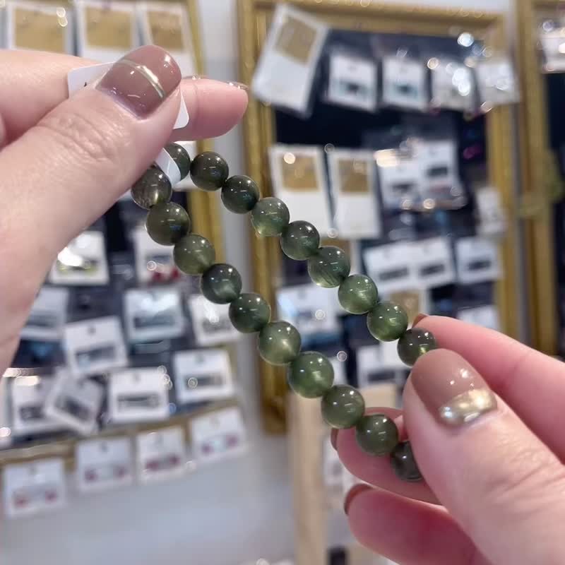 精品级满顺发绿发晶水晶手珠8mm17.26g主财富事业清除身体负面 - 手链/手环 - 水晶 绿色