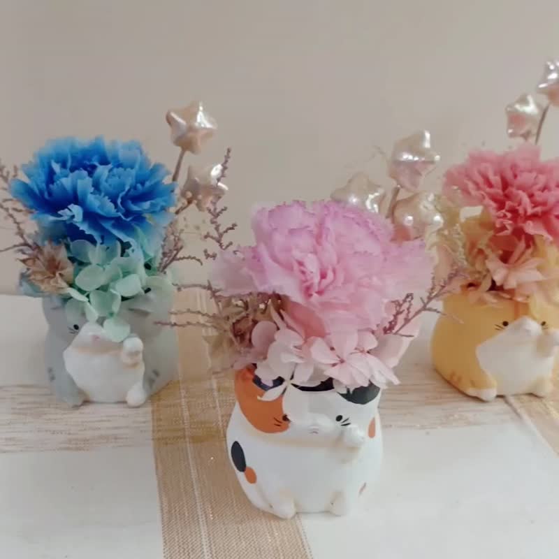 永生玫瑰盆花 招财猫 | 注连绳 | 达摩 | 甜点凤梨七夕情人节线下取货 - 干燥花/捧花 - 植物．花 多色