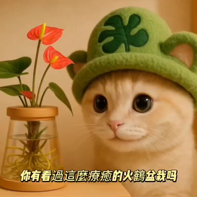 粉红火鹤 三角水耕盆栽 室内植物 观叶植物 礼物 水培 - 植栽/盆栽 - 植物．花 透明