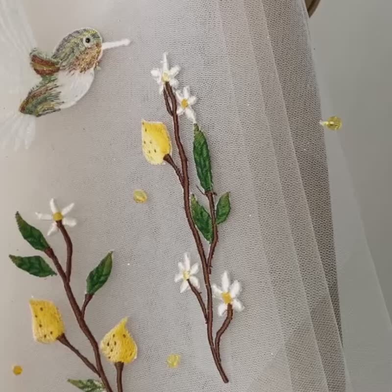 Lemon Tree Veil - 发饰 - 绣线 白色