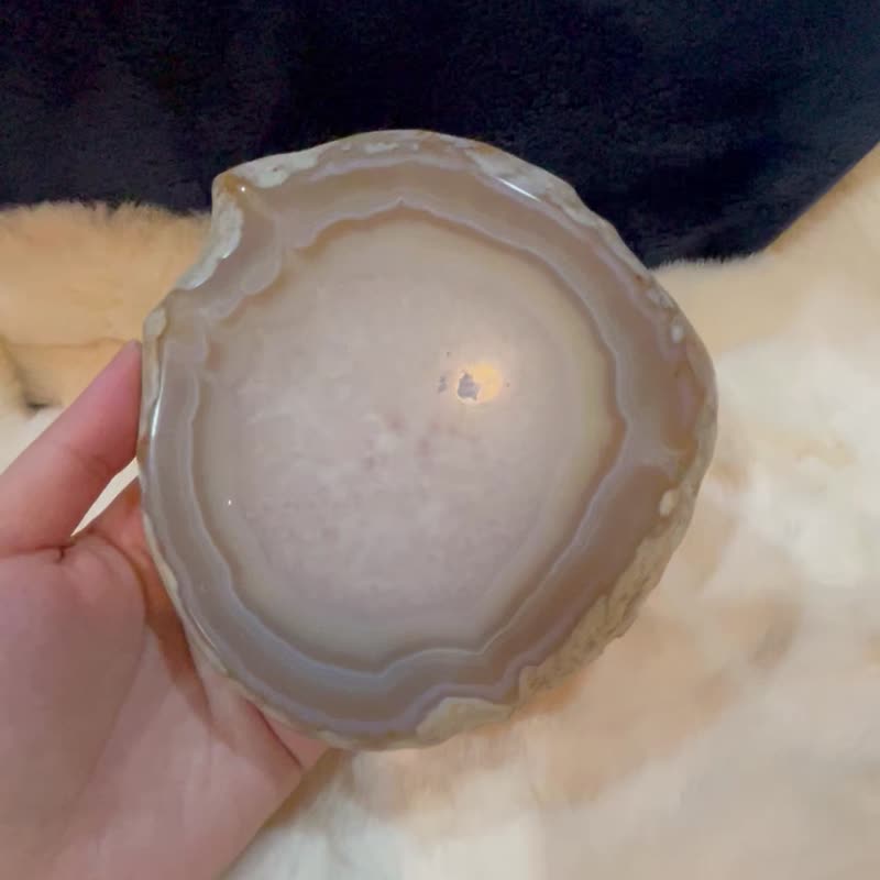 【咖啡厚料玛瑙片】 办公室疗愈小物 消磁 - 摆饰 - 水晶 咖啡色