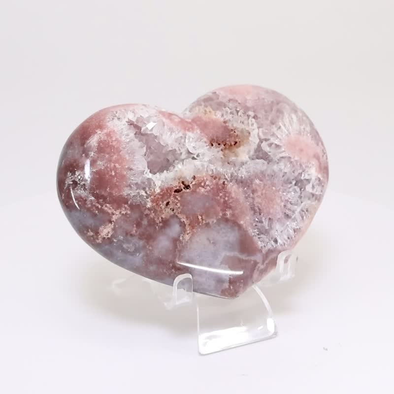 莫兰迪玛瑙爱心 670202 - 摆饰 - 水晶 粉红色