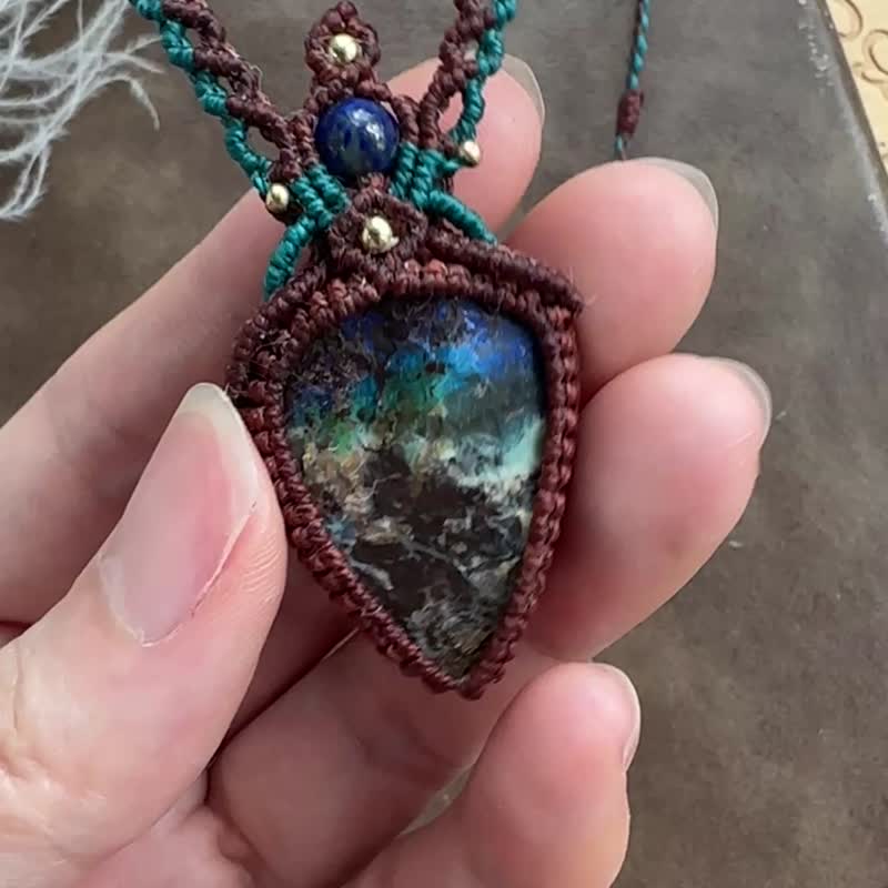 N1131 民族风 砾背蛋白石 (boulder opal) 原矿  颈链 - 项链 - 宝石 咖啡色