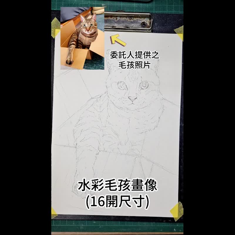 水彩定制毛孩画像 - 16开尺寸 - 其他 - 纸 多色