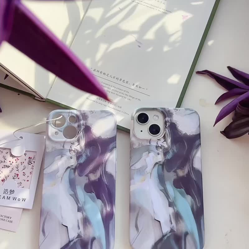 抽象泼墨 造梦原创手机壳板绘个性艺术风适用于iPhone15max 14 - 手机壳/手机套 - 其他材质 