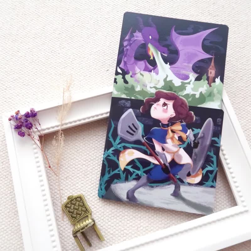 【Pin】睡美人的妈妈骑士 - 插画母亲节卡/感谢卡 - 卡片/明信片 - 纸 蓝色