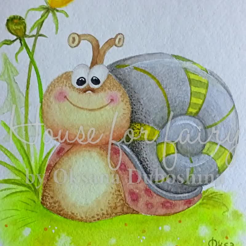 蜗牛原创水彩画作 儿童/缤纷趣味婴儿房艺术品 - 墙贴/壁贴 - 纸 多色