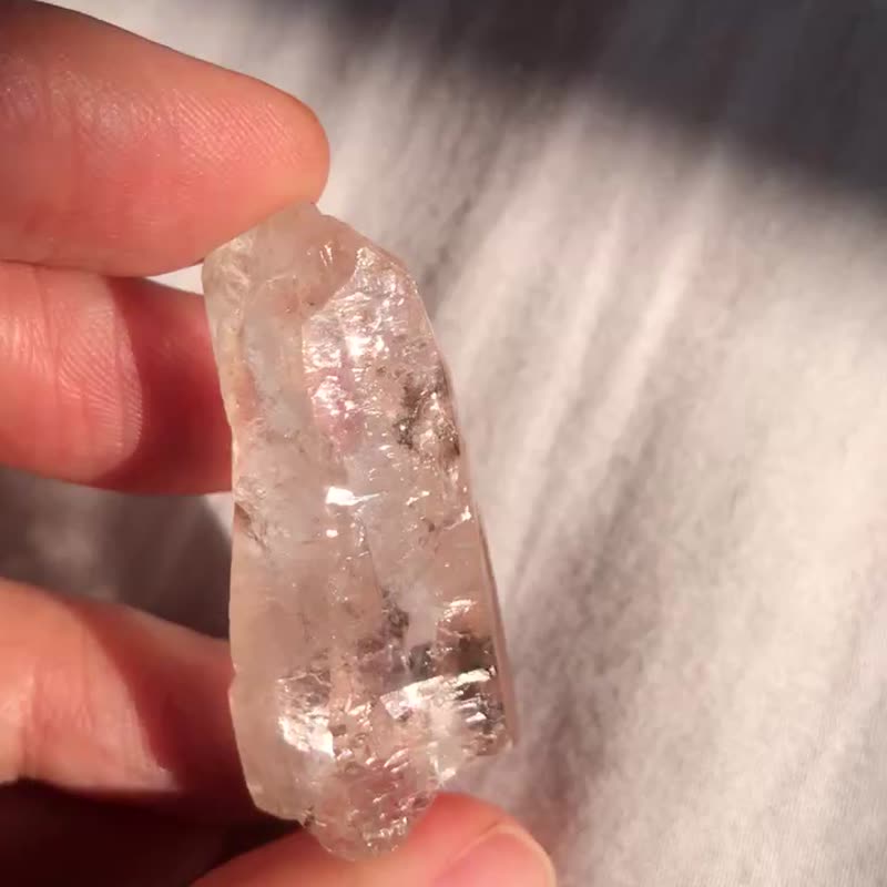 螺旋水晶 全透体彩虹 印记 白水晶簇 六棱柱 水晶柱 手握 手把玩 - 摆饰 - 水晶 透明