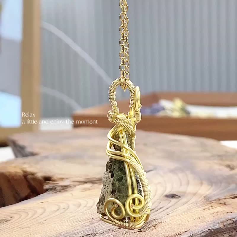 【财富之石】绿帘石能量项链 / 可定制吊饰挂件 - 项链 - 水晶 绿色