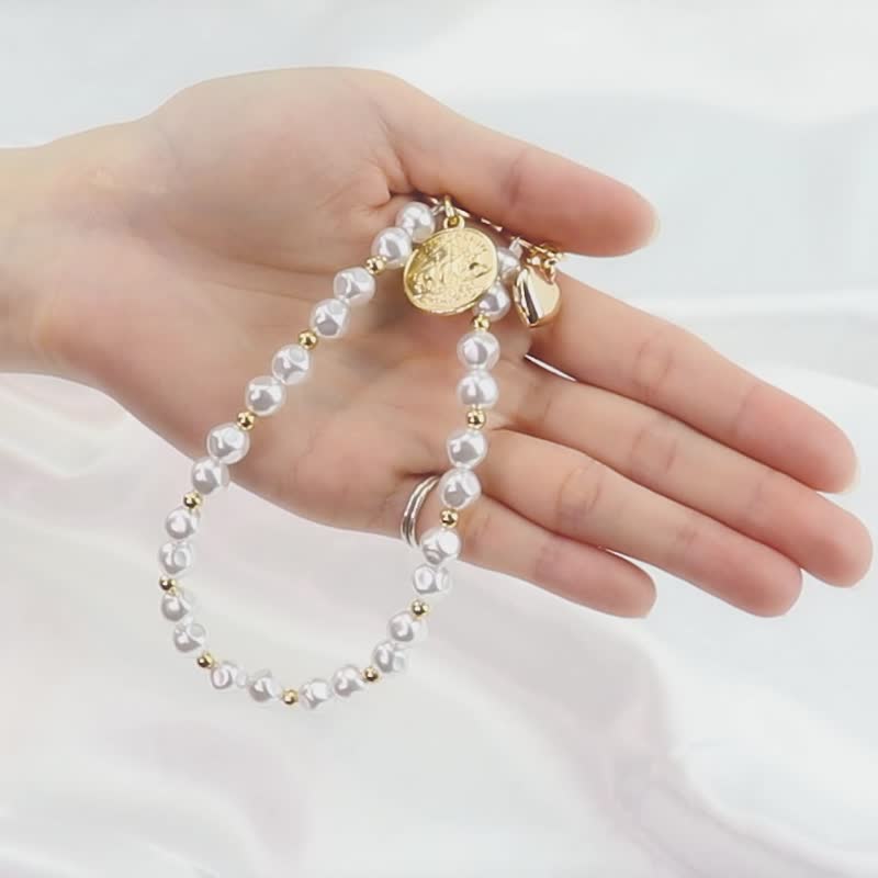 【女神系】巴洛克珍珠串珠腕绳 手机腕绳 手机短挂绳 生日礼物 - 手链/手环 - 其他材质 
