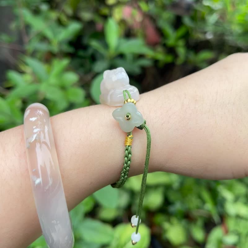 趴趴猫手牌—樱花玛瑙。手链配件。可帮您定制成手链喔! - 手链/手环 - 半宝石 多色