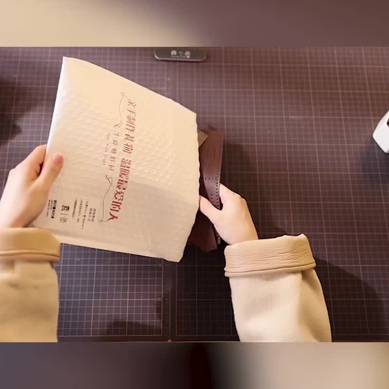 手工牛皮钱包零钱包手拿男士长款小众设计师ins定制材料包diy自制 - 皮夹/钱包 - 真皮 黑色