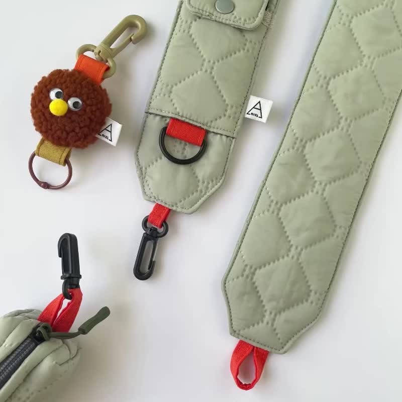 铺棉手机背带迷你包/多功能小废包 - 侧背包/斜挎包 - 其他材质 灰色