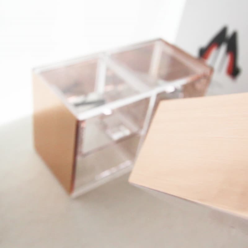 圣诞礼物【快速出货】玫瑰金/四格小抽屉收纳盒 - 收纳用品 - 压克力 金色