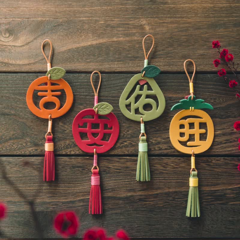 【春节礼盒】 吉祥水果挂饰 新年送礼 蛇年 招财 / W3-024 - 摆饰 - 真皮 多色